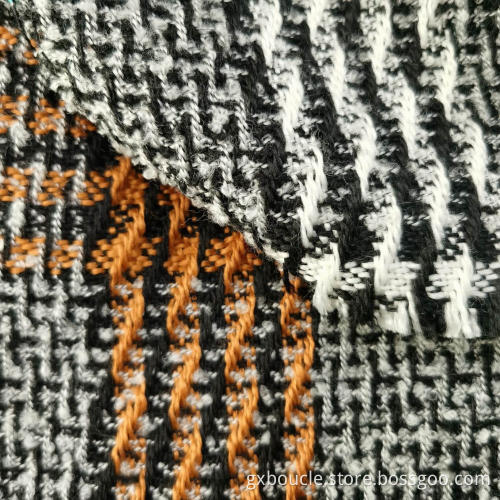 Boucle tartan with loops yarns fabrics